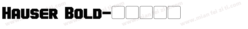 Hauser Bold字体转换